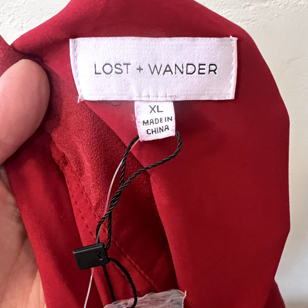 LOST + WANDER Women's Burgundy Emerald Eyes Long Sleeve Minidress Extra Large - Picture 3 of 9